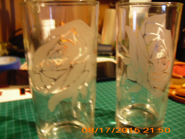 Glass 16oz With Rose Glass 16oz With Rose
